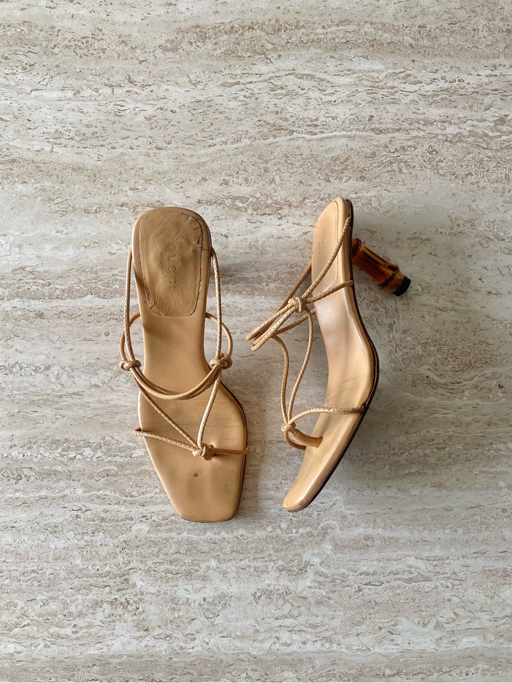 Vintage Gucci Tom Ford-era Knot Bamboo Heel Sandals